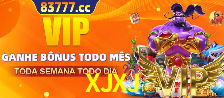 Banner promocional do XJXJ oferecendo 100% de recompensas adicionais contínuas para quem fizer o login diário (Daily sign-in), com um mascote de coelho.